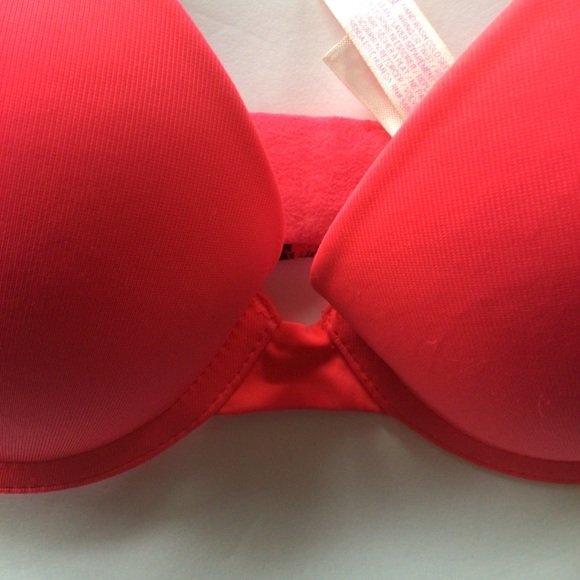 VICTORIAS SECRET PINK WEAR EVERYWHERE NEON PINK PUSH UP BRA 32B - Picture 4 of 13
